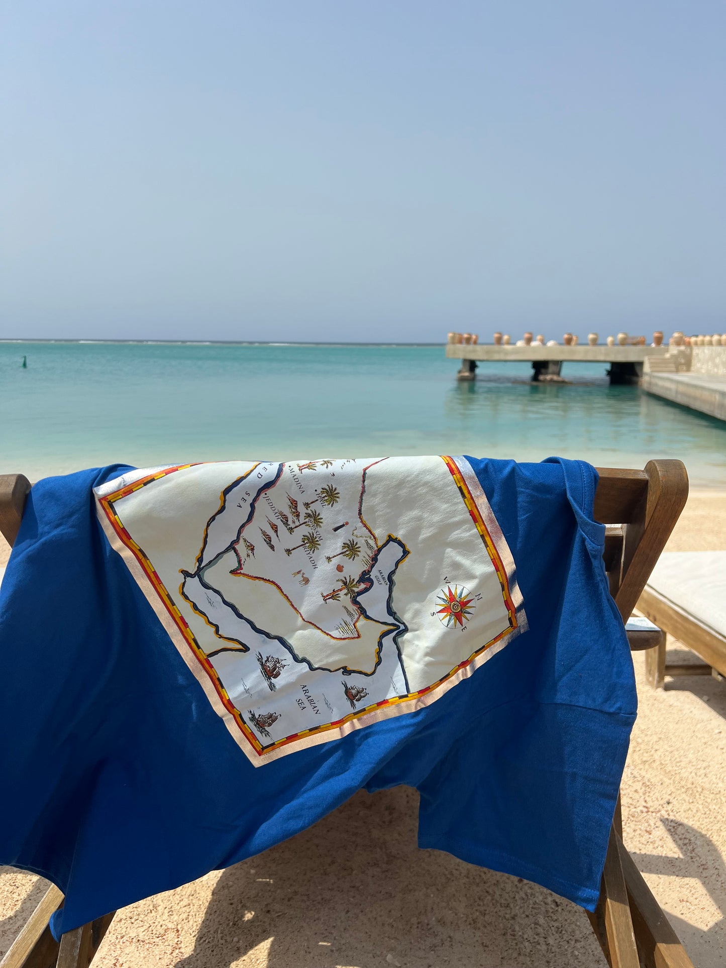 Gulf shores charm Oversized Tee - Azure Blue Silver